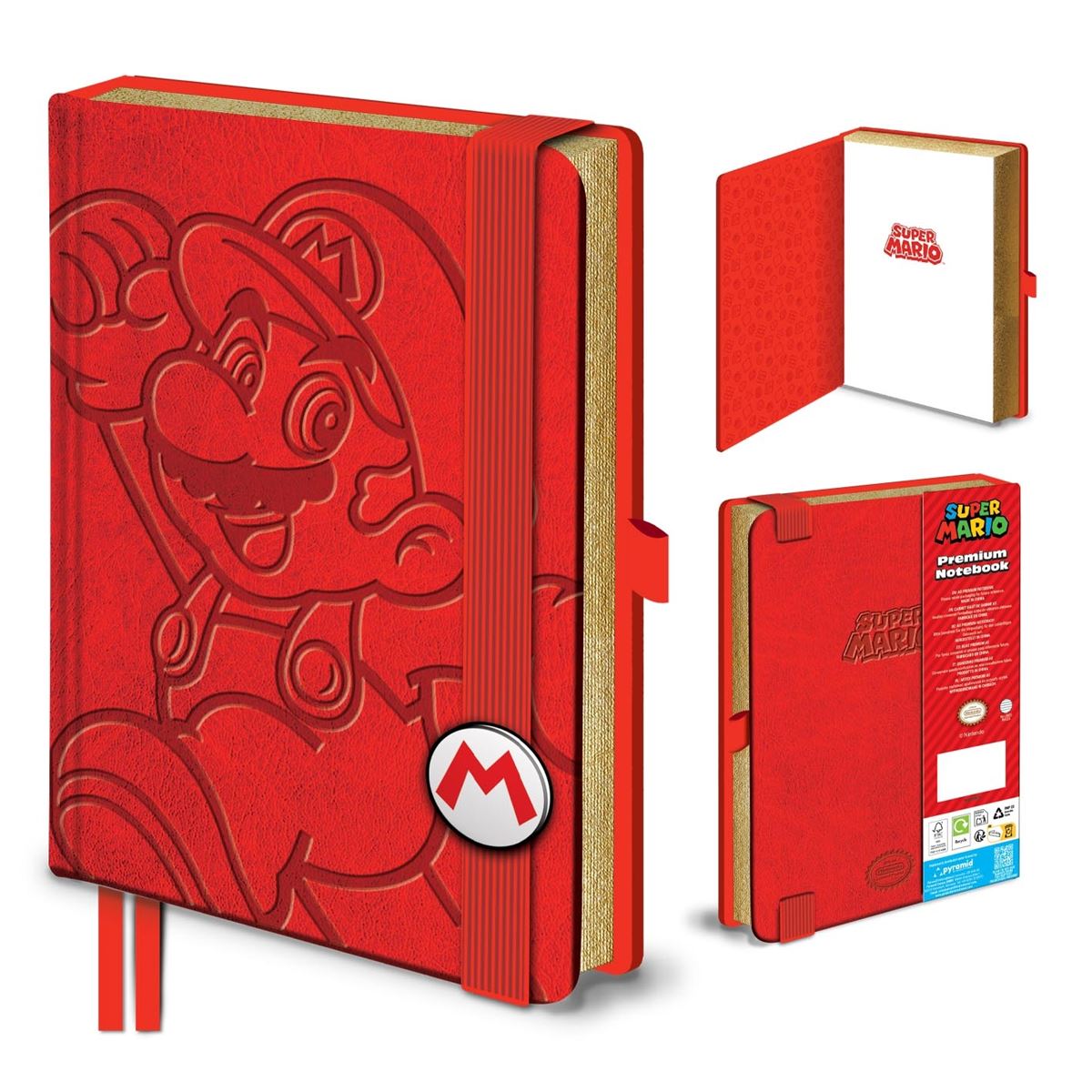 Nintendo Mario A5 luxe slider premium hardcover lined notebook journal | Pyramid