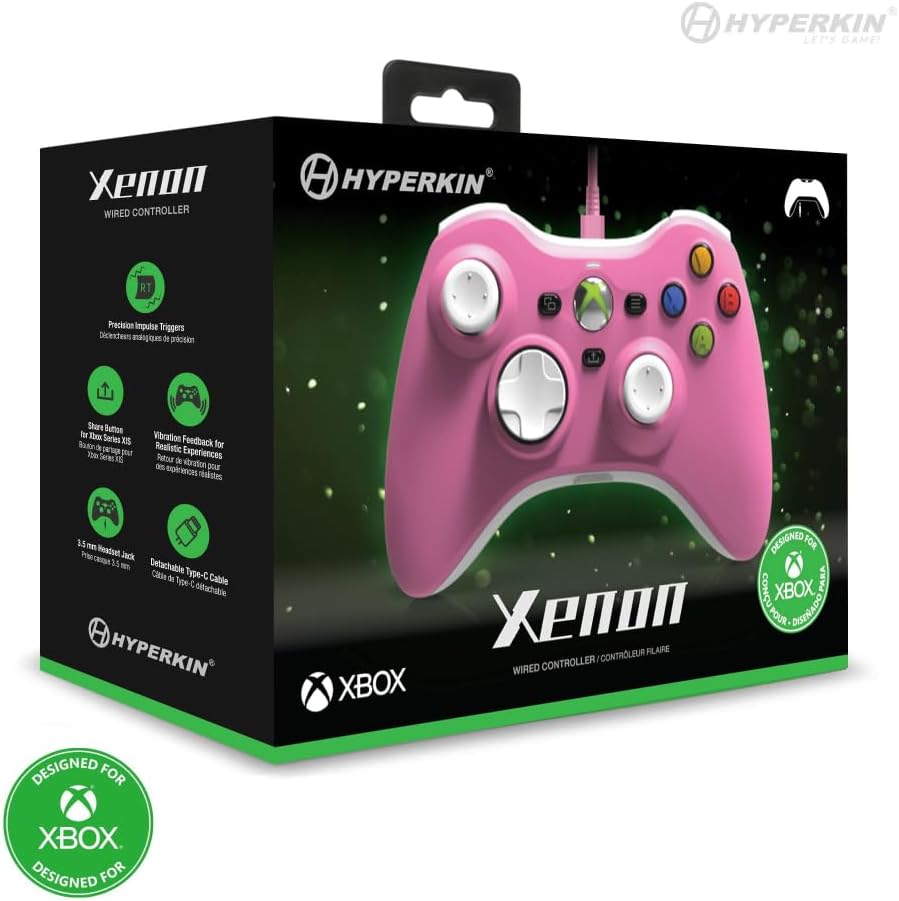 Xenon wired controller for Xbox Series X/ Xbox Series S/ Xbox One/ Windows 10|11 PC officially licensed - Pink | Hyperkin - 5