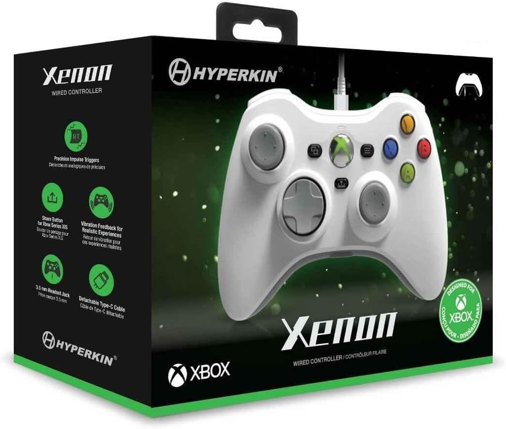 Xenon wired controller for Xbox Series X/ Xbox Series S/ Xbox One/ Windows 10|11 PC officially licensed - White | Hyperkin - 5