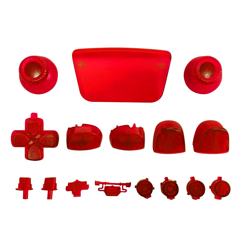 Full Button Set For Sony PS5 Controllers - Clear Red | ZedLabz