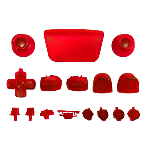 Full Button Set For Sony PS5 Controllers - Clear Red | ZedLabz