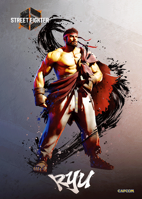 Street Fighter 6 Ryu Plax lenticular frame 3D wall art officially licensed 10"x12" inch (23x30cm) | Pixel Frames - 3