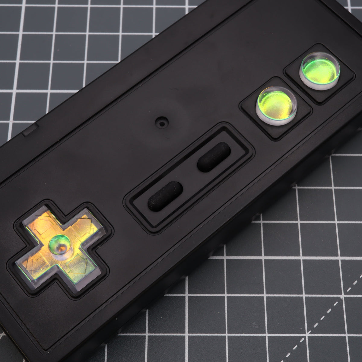 Hand cast custom resin buttons for Nintendo NES controller NES-004 (also fits Game Boy DMG-01) - Sunset Opal | Lab Fifteen Co