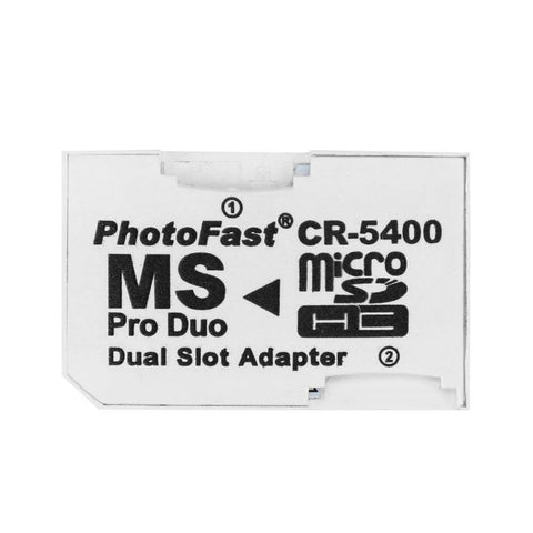 Memory card adapter for Sony PSP 1000, 2000 & 2000 consoles Dual Micro SD to MS Pro Duo - white | ZedLabz
