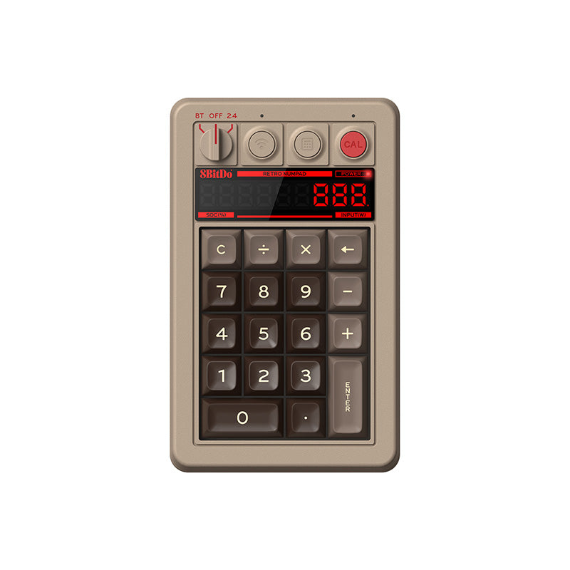 Retro 18 Mechanical Numpad Bluetooth, 2.4G & wired for Windows & Android - C64 Edition | 8BitDo
