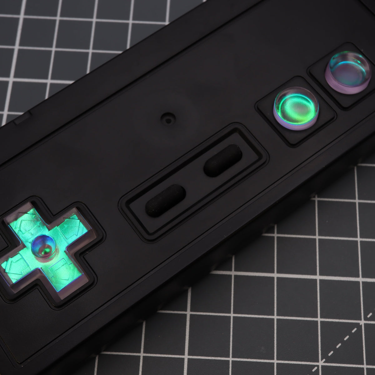 Hand cast custom resin buttons for Nintendo NES controller NES-004 (also fits Game Boy DMG-01) - Cool Opal | Lab Fifteen Co