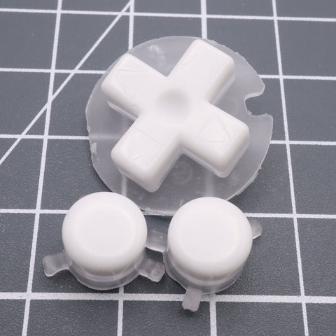 Hand cast custom resin buttons for Nintendo Game Boy Pocket MGB-001- Pudding caps white [GBP] | Lab Fifteen Co