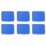 Individual tough plastic cases for SD SDHC SDXC & Micro SD memory cards semi transparent - 6 pack blue | Assecure