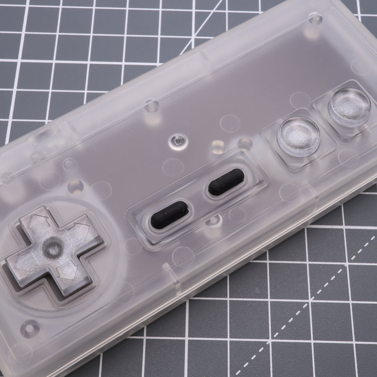 Hand cast custom resin buttons for Nintendo NES controller NES-004 (also fits Game Boy DMG-01) - Metallic Silver | Lab Fifteen Co