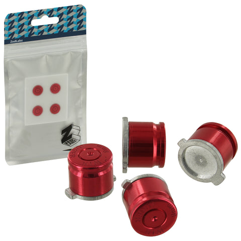 Aluminium Metal Bullet Action Button Set For Sony PS4 Controllers - Red | ZedLabz