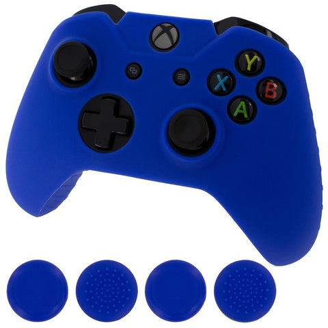 ZedLabz silicone rubber skin grip cover & thumb grip pack for Xbox One controller - blue