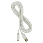 Charging cable for Nintendo Wii U Gamepad 3M extra long charger lead wire compatible replacement - White | ZedLabz