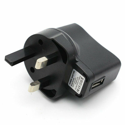 UK Power adapter USB plug charger 5V 1A replacement - Black | ZedLabz