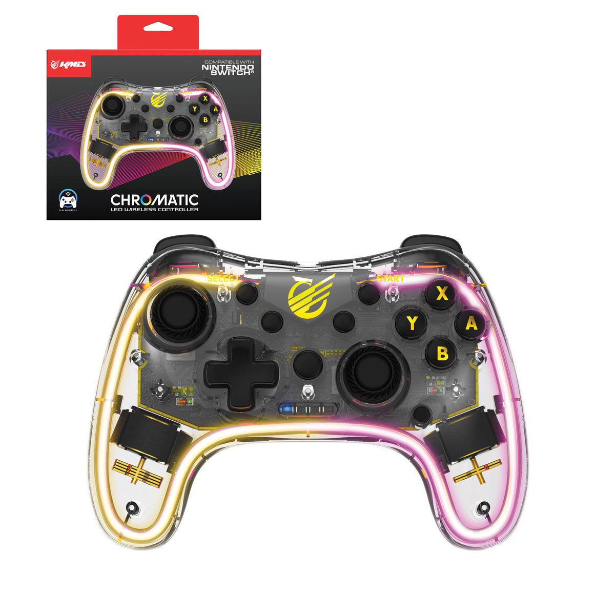 Chromatic LED wireless controller for Nintendo Switch & USB devices | KMD