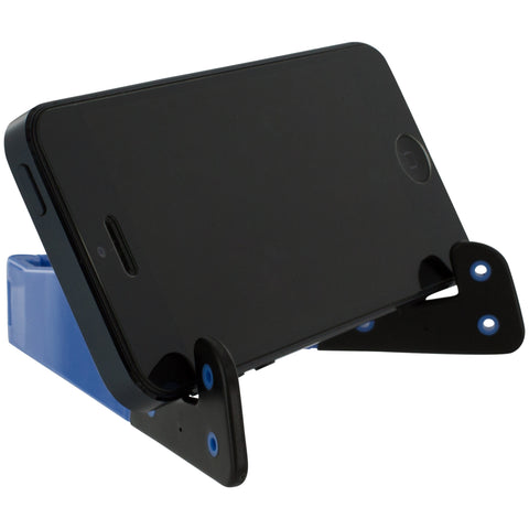 Stand for iPhone Samsung Tablet Mini travel holder foldable hard adjustable - Blue & Black | ZedLabz