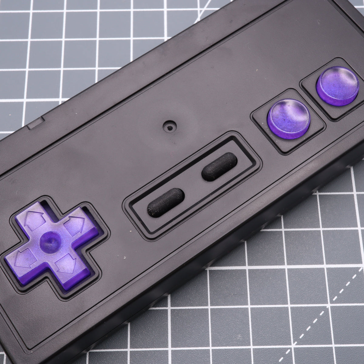 Hand cast custom resin buttons for Nintendo NES controller NES-004 (also fits Game Boy DMG-01) - Grape Candy | Lab Fifteen Co