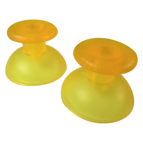 Thumbsticks for Sony PS3 controllers  analog rubber convex replacement - 2 pack Clear Yellow | ZedLabz