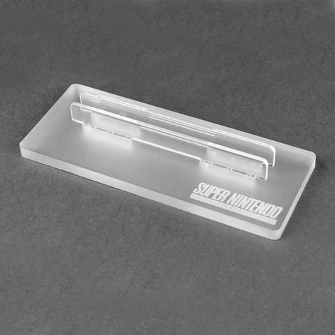 Cartridge display stand for Nintendo SNES cart acrylic acrylic - Frosted Clear | Rose Colored Gaming
