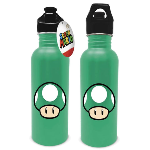 Metal canteen bottle Nintendo Super Mario 1-Up green mushroom 700ml (25oz) green officially licensed | Pyramid