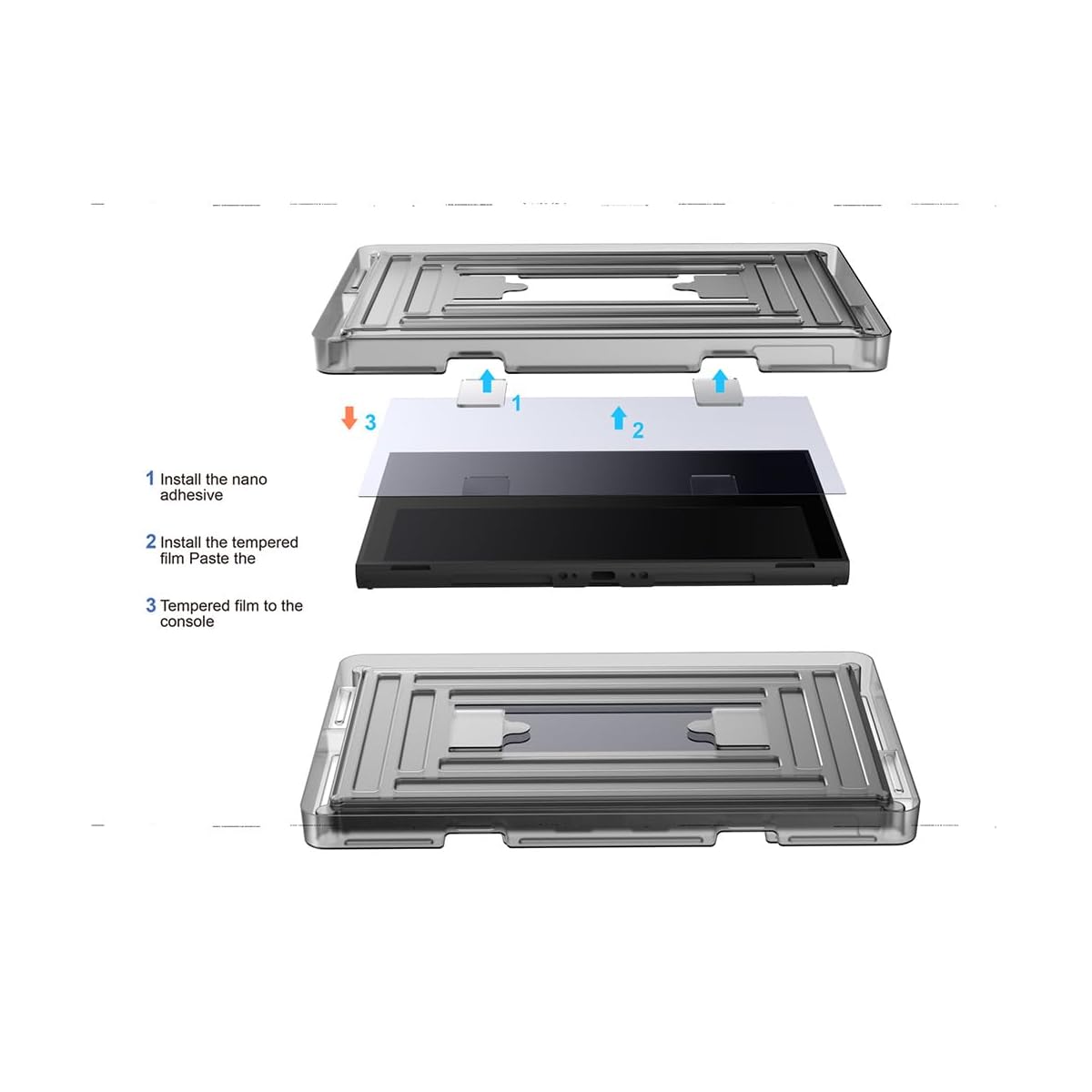 Tempered glass screen protector 2-pack for Nintendo Switch 2 - Clear | Dobe