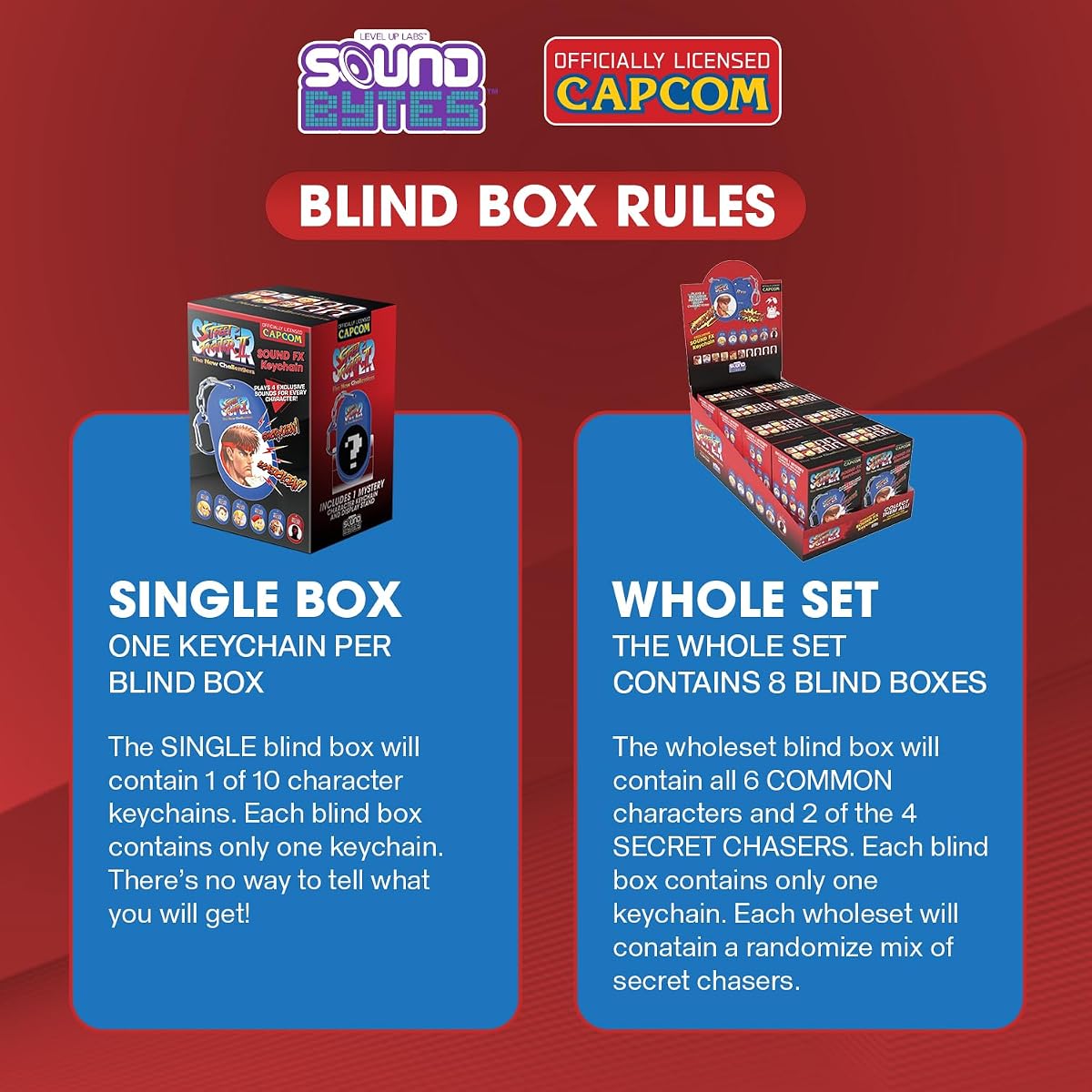 Super Street Fighter II SoundBytes Sound FX Keychain Blind Box | Level Up Labs
