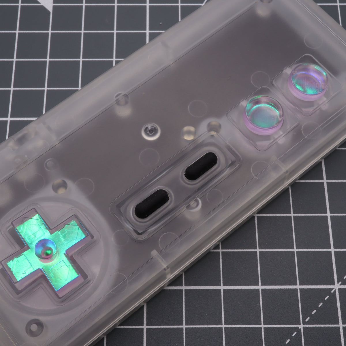 Hand cast custom resin buttons for Nintendo NES controller NES-004 (also fits Game Boy DMG-01) - Cool Opal | Lab Fifteen Co