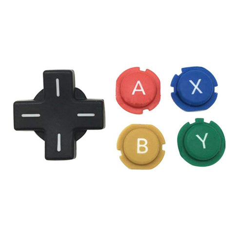 Button set for New 3DS Nintendo replacement A B X Y D-pad - Black | ZedLabz