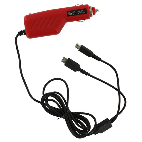 ZedLabz 12v car charger adaper for Nintendo DS Lite, DSi, 2DS & 3DS - Red