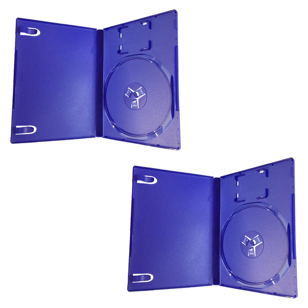 ZedLabz compatible replacement retail game disc storage case for Sony PS2 - 2 pack - blue