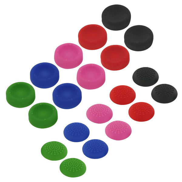 ZedLabz concave & convex soft silicone thumb grips for Sony PS4 analog sticks - 20 pack multi colour