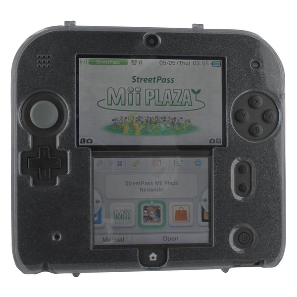 Zedlabz crystal clear polycarbonate plastic hard case protective armour cover shell for Nintendo 2DS - Glitter Black