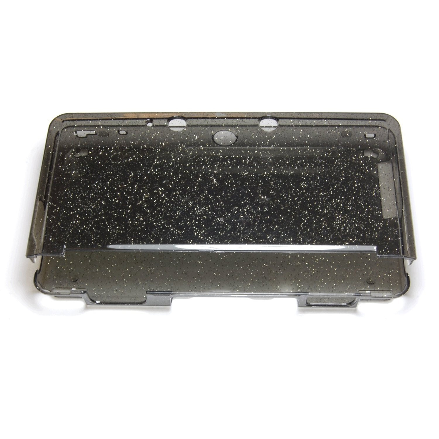 ZedLabz glitter crystal case for Nintendo 3DS (old 2012 model) - Protective hard armor cover shell - black - 3