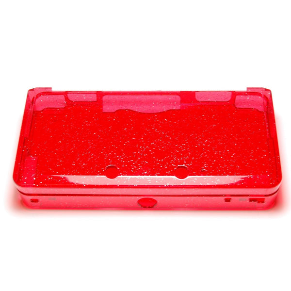 ZedLabz glitter crystal case for Nintendo 3DS (old 2012 model) - Protective hard armor cover shell - red