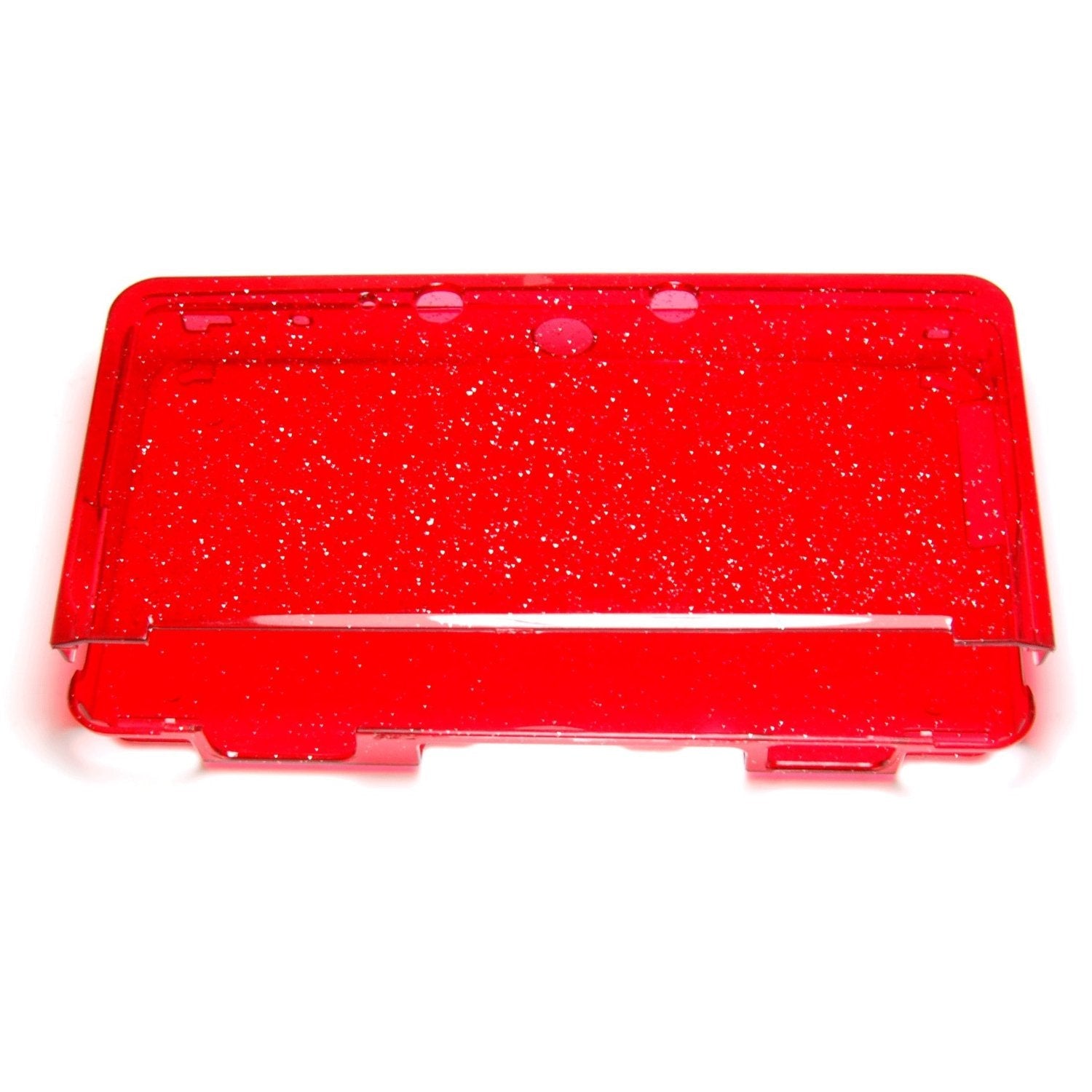 ZedLabz glitter crystal case for Nintendo 3DS (old 2012 model) - Protective hard armor cover shell - red - 3