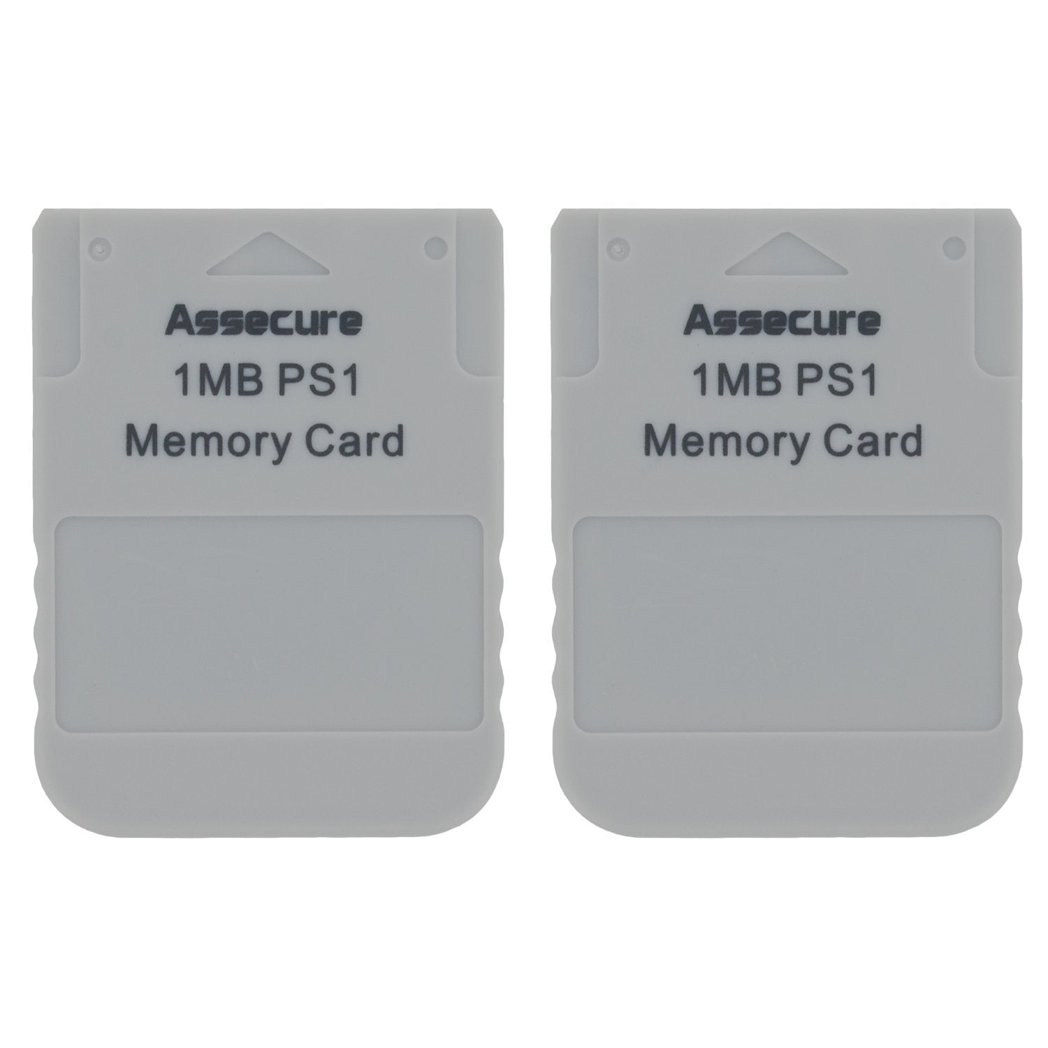 ZedLabz Memory card for Sony PS1 1MB 15 block PSX PlayStation one PSone (PS2 compatible*) - 2 pack grey - 1
