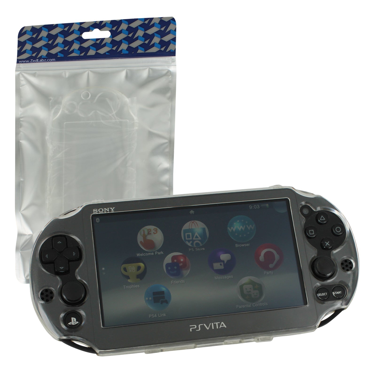 ZedLabz polycarbonate hard case cover shell protective armour for Sony PS Vita 2000 slim - clear