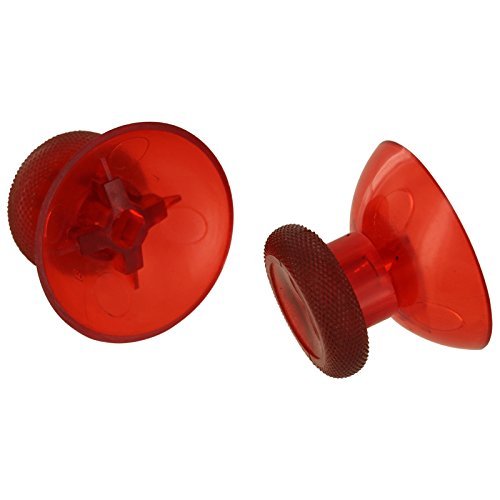 ZedLabz replacement concave rubber analog thumbsticks for Xbox One controller - 2 pack clear red - 6