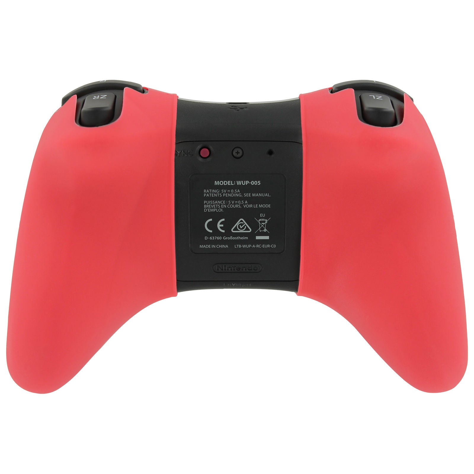 ZedLabz silicone protective skin cover for Nintendo Wii U pro controller - Red - 2