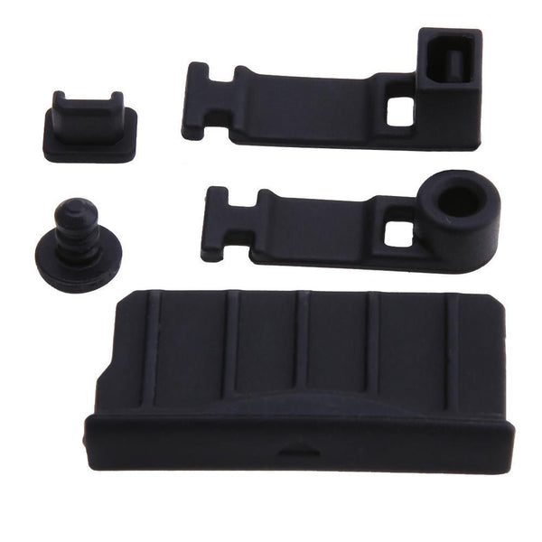 ZedLabz silicone rubber game slot headphones charging port dust cover plugs for Nintendo 3DS XL & New 3DS XL - black