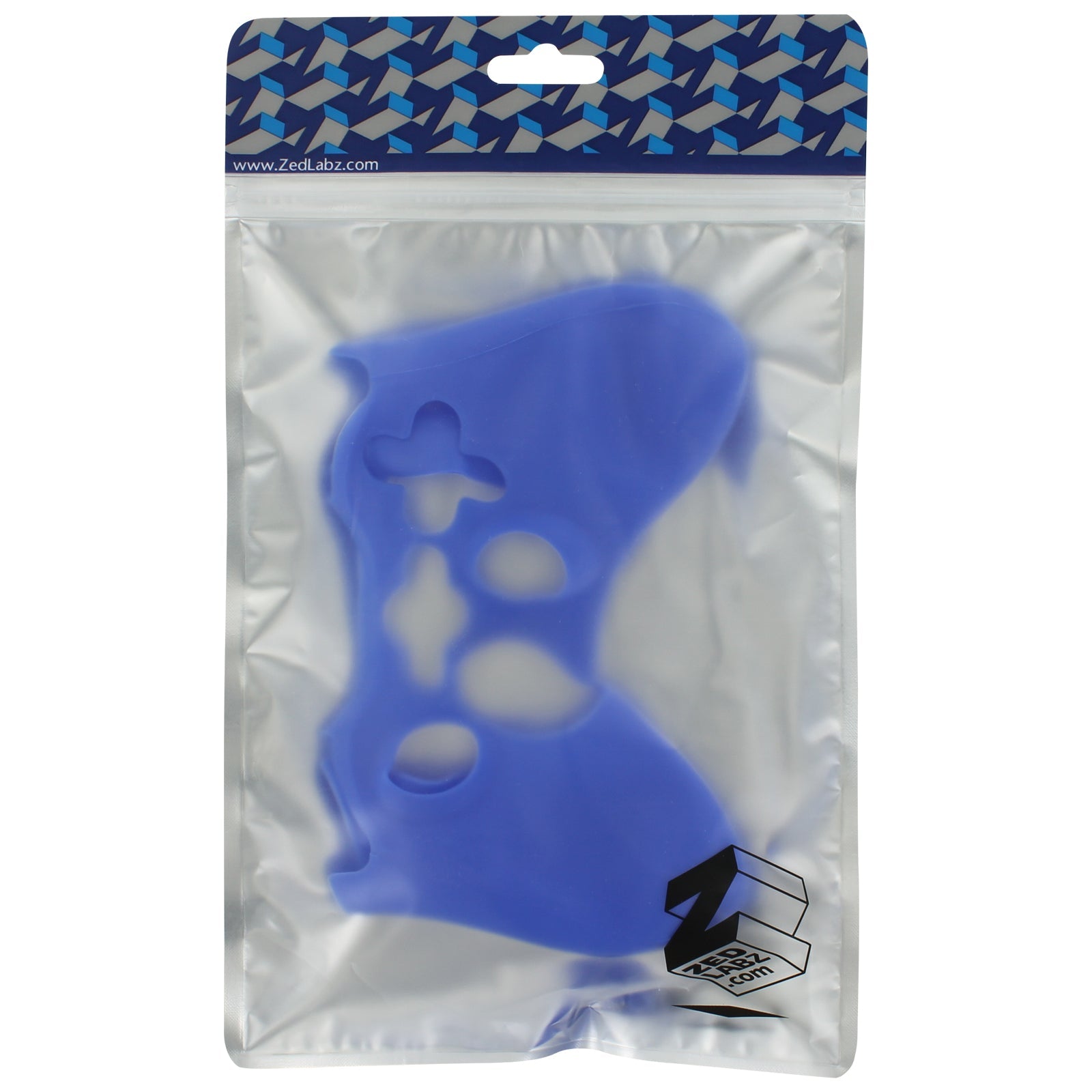 ZedLabz soft silicone rubber skin grip cover case for Microsoft Xbox 360 controller - blue - 3
