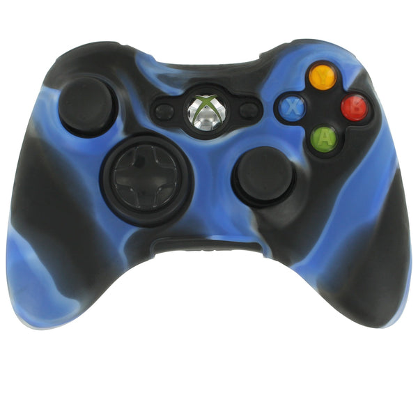 ZedLabz soft silicone rubber skin grip cover case for Microsoft Xbox 360 controller - camo blue
