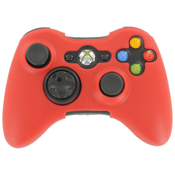 ZedLabz soft silicone rubber skin grip cover case for Microsoft Xbox 360 controller - red