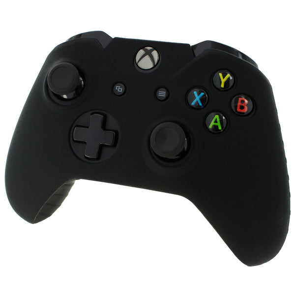 ZedLabz soft silicone rubber skin grip cover for Xbox One controller with ribbed handle - black