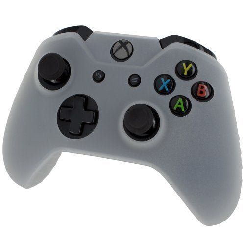 ZedLabz soft silicone rubber skin grip cover for Xbox One controller with ribbed handle - semi clear