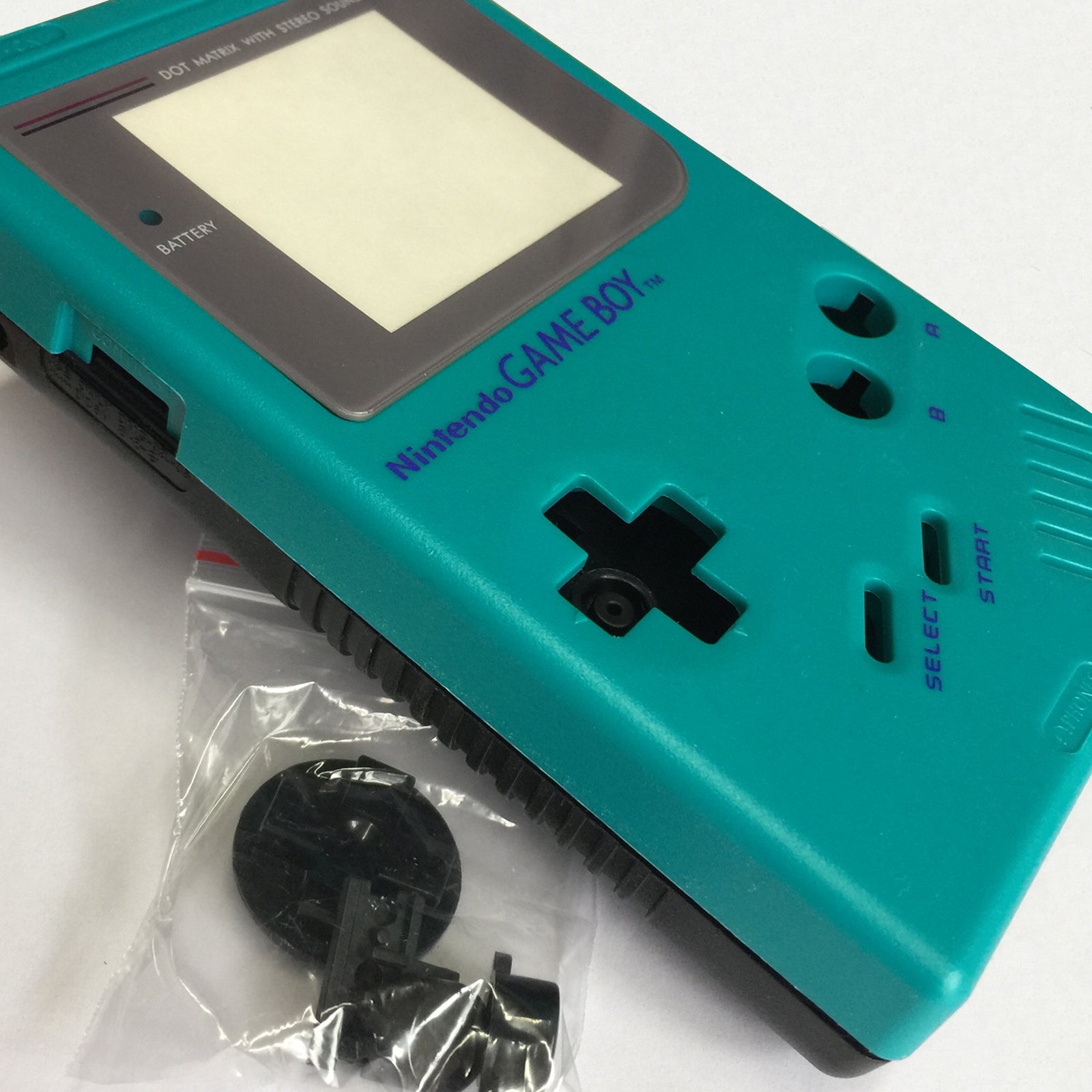 ZedLabz two tone replacement housing shell case mod kit for Nintendo Game Boy DMG - 01 - teal & black - 1