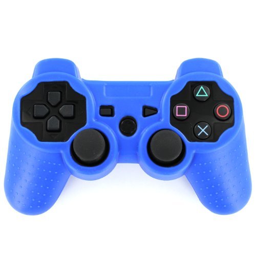 ZedLabz value soft silicone rubber skin grip cover for Sony PS3 controllers - royal blue