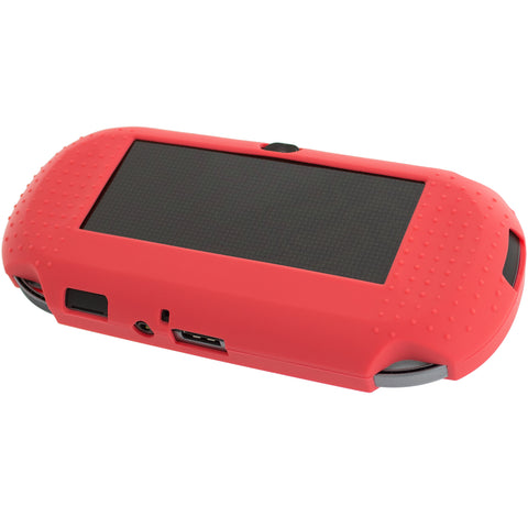 Protective cover for PS Vita 1000 console Sony silicone skin soft grip case bumper - Red | ZedLabz