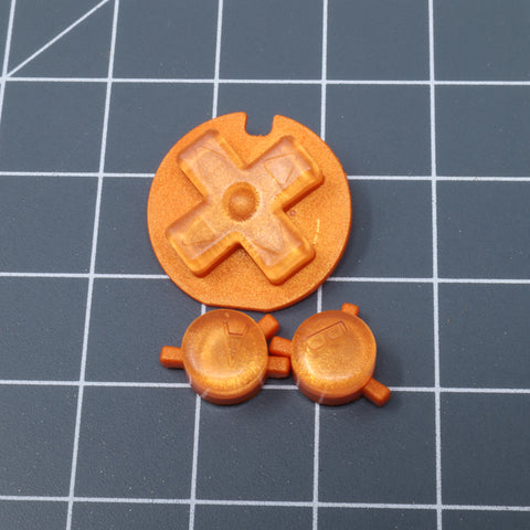 Hand cast custom resin buttons for Nintendo Game Boy Color - Candy Orange | Lab Fifteen Co