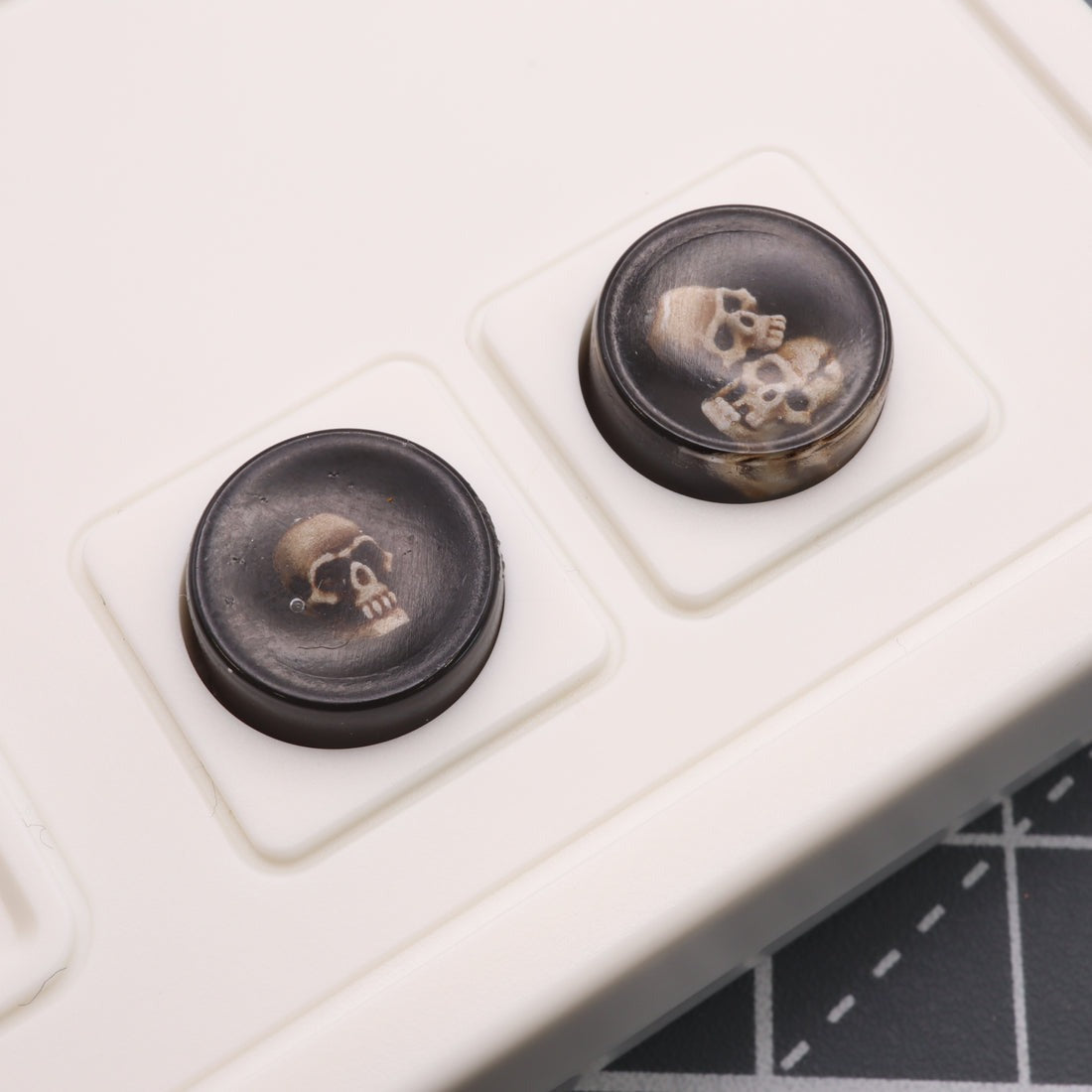 Hand cast custom resin buttons for Nintendo NES controller NES-004 (also fits Game Boy DMG-01) - Skull | Lab Fifteen Co