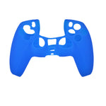 Cover grip for Sony PS5 controller soft silicone rubber skin with ribbed handle - Blue | ZedLabz